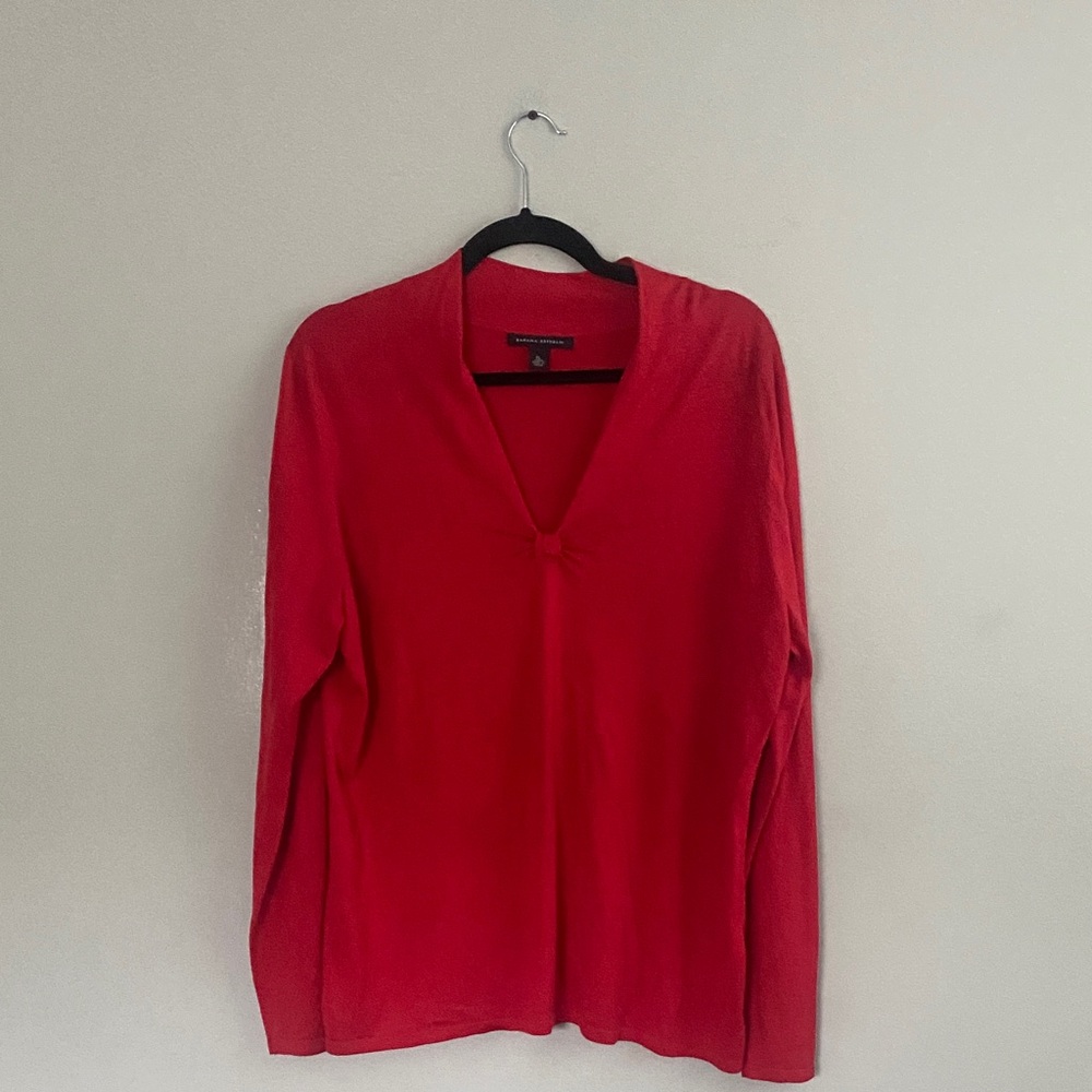 Banana Republic Vibrant Red V-Neck Top